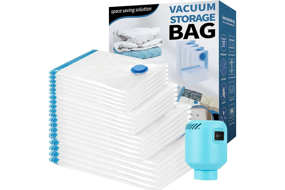 Risparmia spazio e soldi: 20 sacchetti sottovuoto con pompa elettrica in offerta speciale