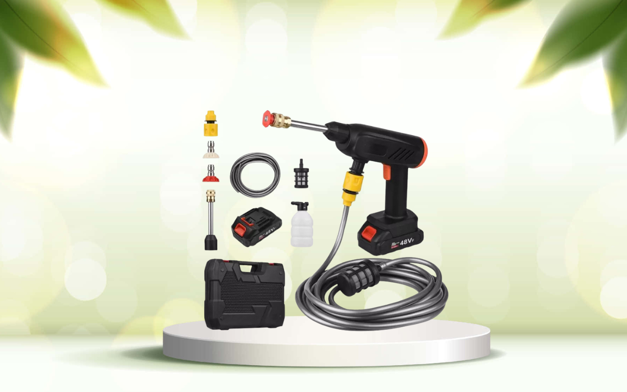 Scopri la pistola idropulitrice portatile: potenza e pulizia ovunque senza rubinetto